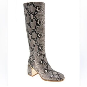 BCBGeneration Women's Seena Knee High Synthetic Snakeskin Boot Size 9.5